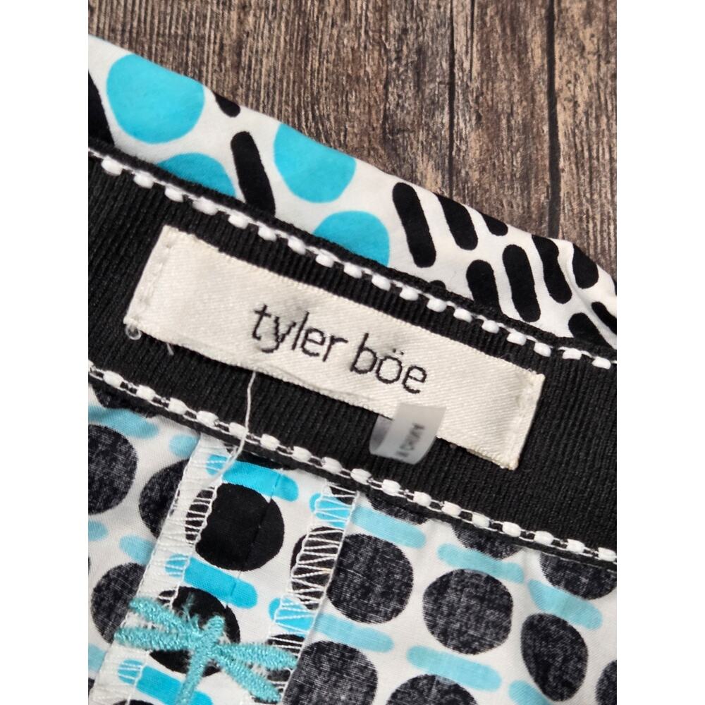 Tyler Boe Women's Fitted Button Long Sleeve Shirt Teal Black White Size Small - Picture 3 of 5